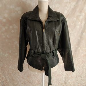 Dark Emerald Green REAL Leather Jacket